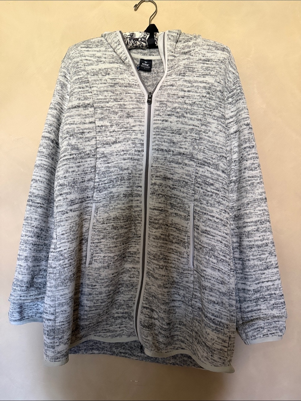 Kuhl Womens L Heather Gray Ascendyr Hoodie Long Jacket  Full Zip Knit Fleece